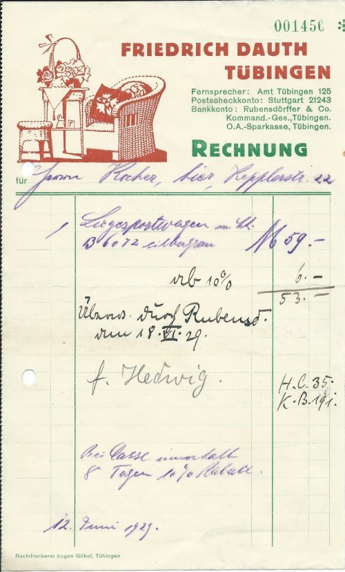 Friedrich Dauth Kinderwagen 1929
