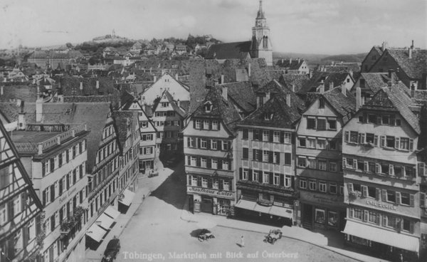 Marktplatz Tübingen von oben.