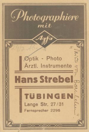 Optik - Photp Hans Strobel Tübingen